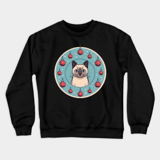 Siamese Cat Xmas Ornament, Love Cats Crewneck Sweatshirt